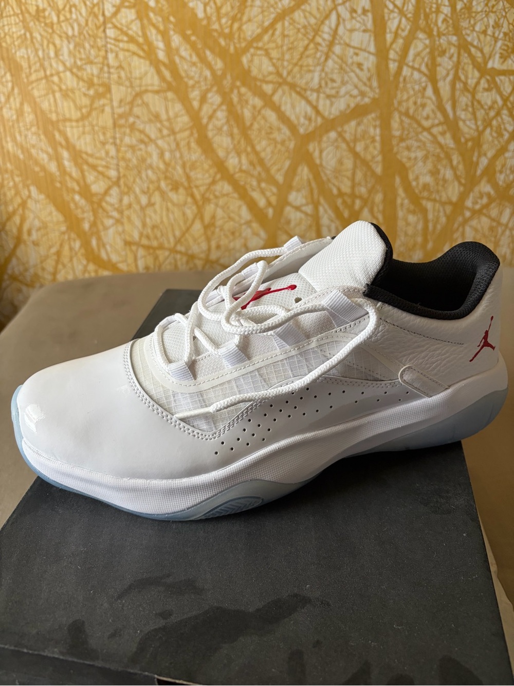 Jordan Men’s White Athletic Shoes with Red Jumpman
